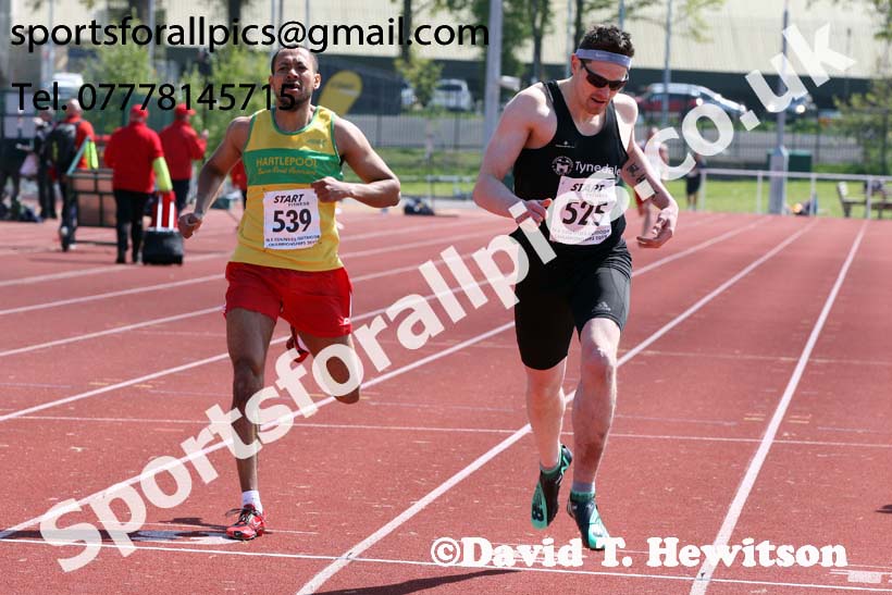 Senior mens 400 metres, 2019 North Eastern Track and Field Champs., Middlesbrough. Photo:  David T. Hewitson/Sports for All Pics